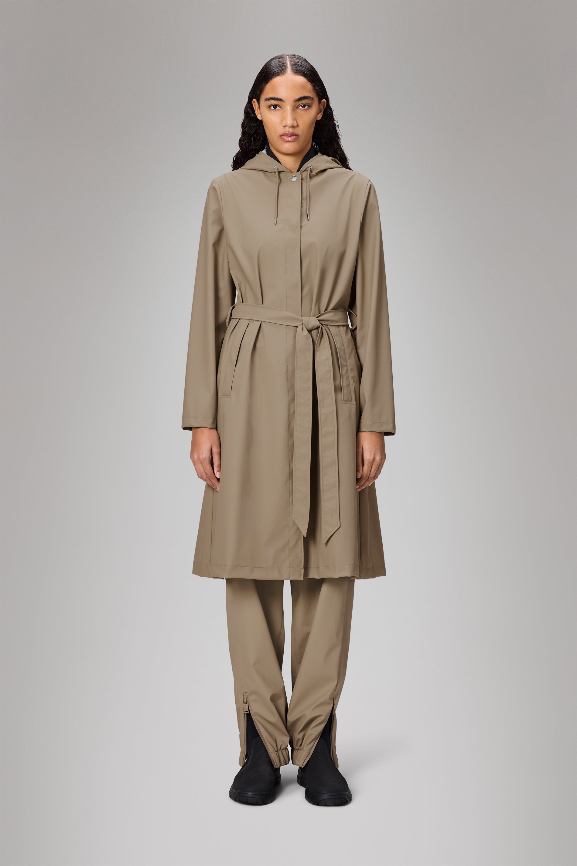 Rains A-Line Longer W Jacket Beige Jacket